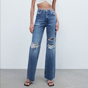 Zara high waist wide leg jeans